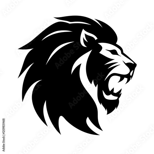 Wallpaper Mural A bold, detailed lion face icon symbolizing strength and leadership is perfect for logos and branding projects. Torontodigital.ca