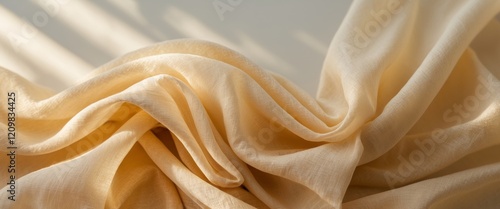 Warm Golden Fabric in Soft Motion and Light.