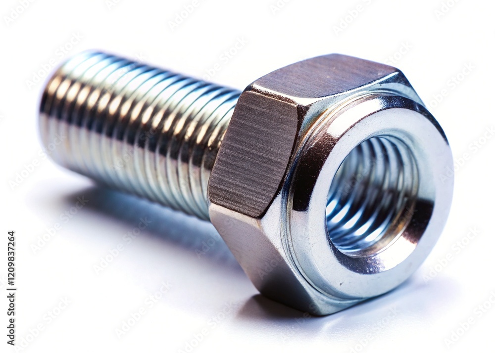Metal Bolt and Hex Nuts - High-Resolution Studio Shot Metal Bolt and Hex Nuts - High-Resolution Studio Shot