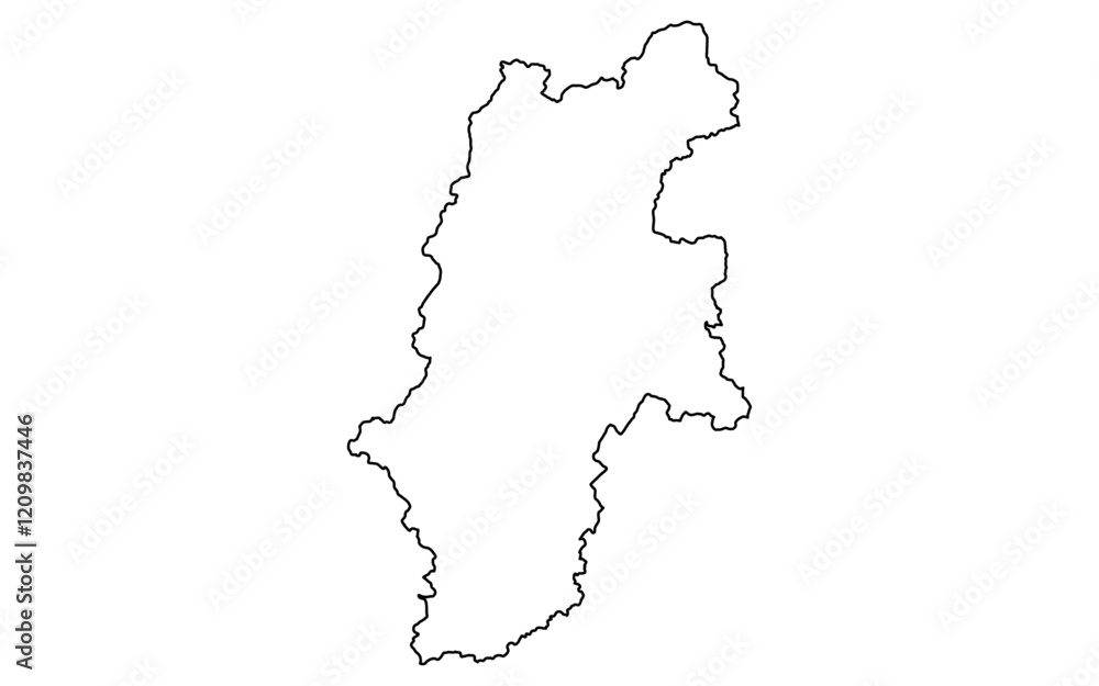 Obraz premium リアルな長野の地図（線画）