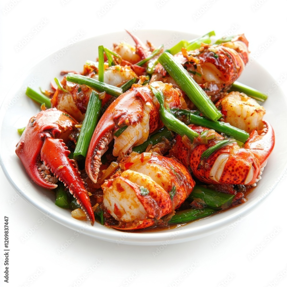 Sweet lobster stir-fried in garlic chili Sweet lobster stir-fried in garlic chili