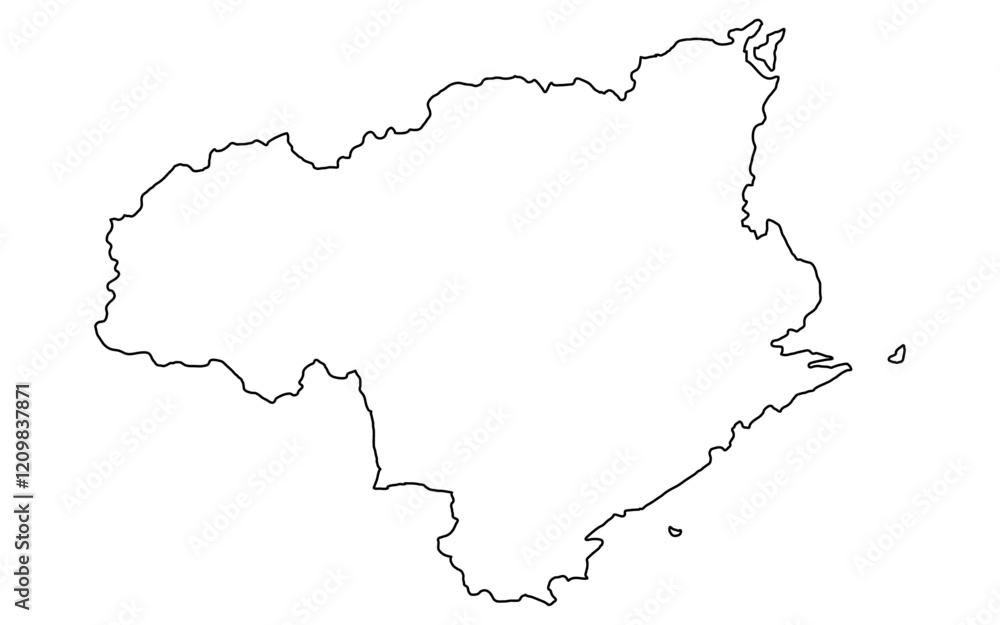 リアルな徳島の地図(線画) リアルな徳島の地図(線画)