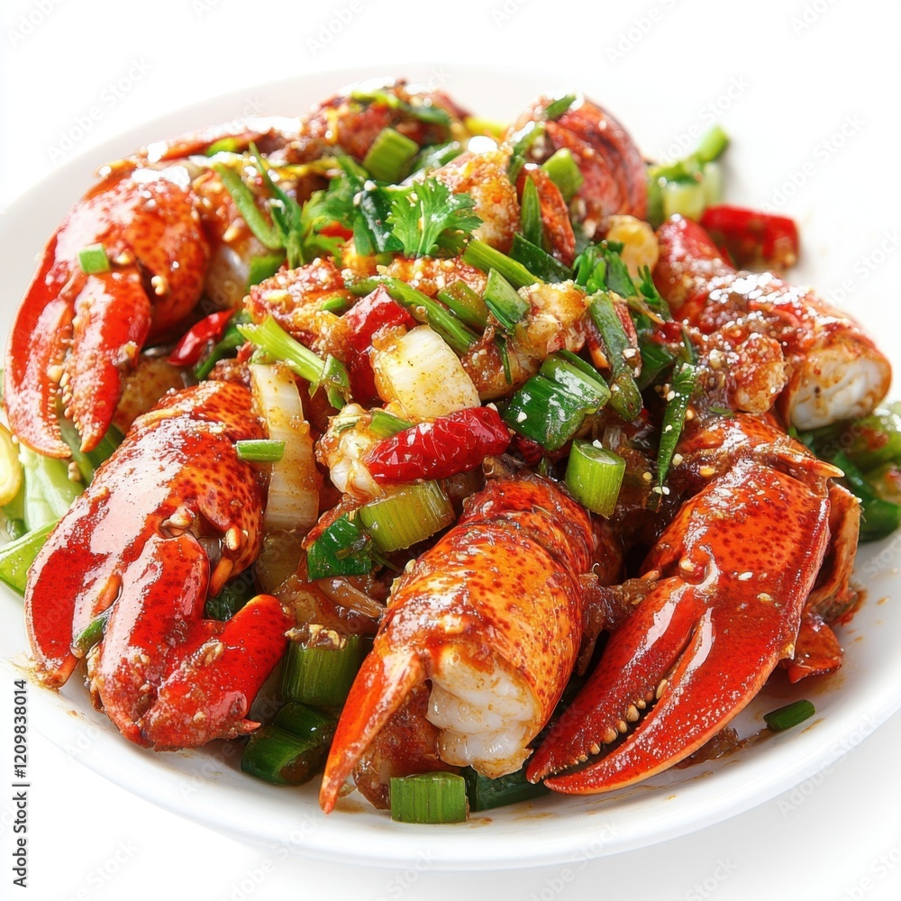 Sweet lobster stir-fried in garlic chili Sweet lobster stir-fried in garlic chili