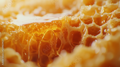 Honeycomb. Honey oozing.
 photo