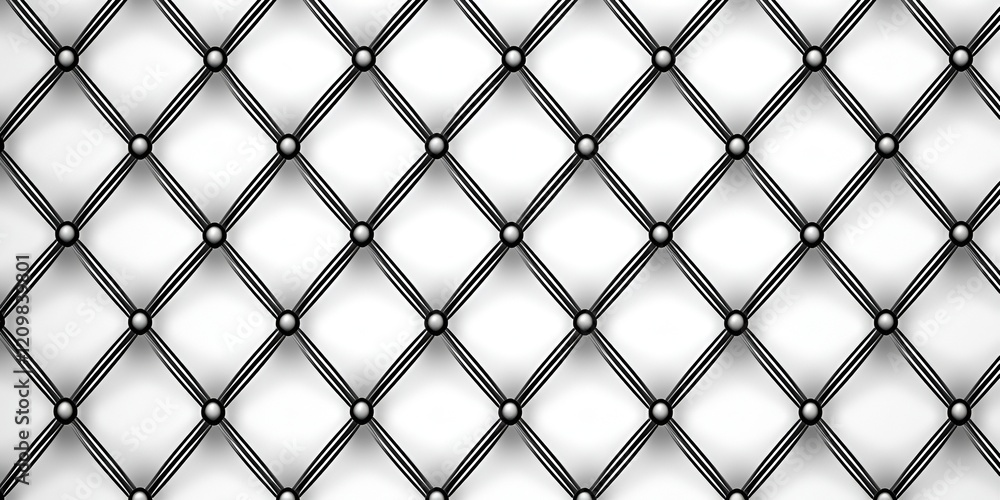 Vector seamless pattern of wire mesh fence, line art vector illustration on a white background. Black and grey thin lines with geometric shapes in the form of diamonds Vector seamless pattern of wire mesh fence, line art vector illustration on a white background. Black and grey thin lines with geometric shapes in the form of diamonds