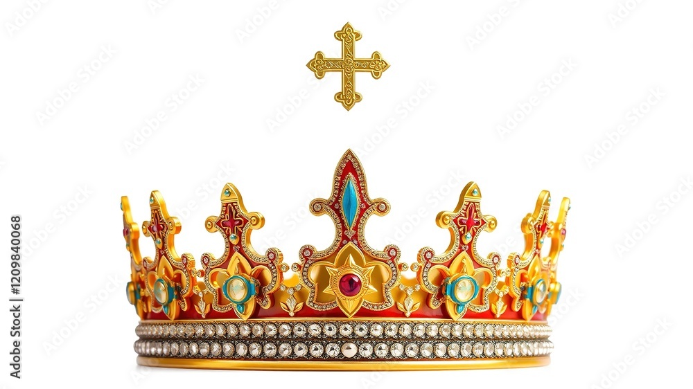 Fototapeta premium Papal Tiara, Orthodox Crown, Sacred Crown, Premium PNG Cutout