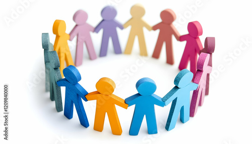 People uniting into a business team, symbolizing cooperation and resource management
