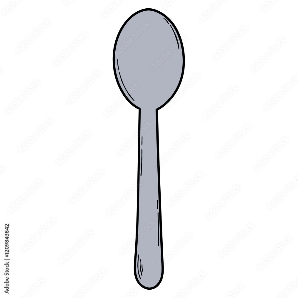 Hand drawn cartoon spoon on white background. Hand drawn cartoon spoon on white background.