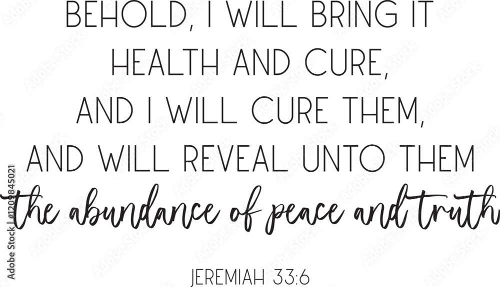 Fototapeta premium Healing Bible Verse, Christian biblical poster, vector illustration
