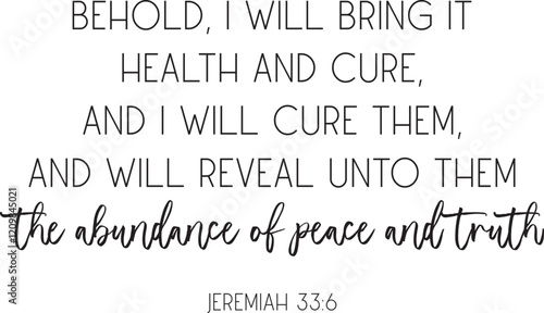 Healing Bible Verse, Christian biblical poster, vector illustration