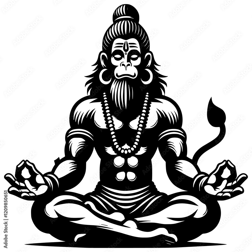 Fototapeta premium Hanuman in Yoga Pose