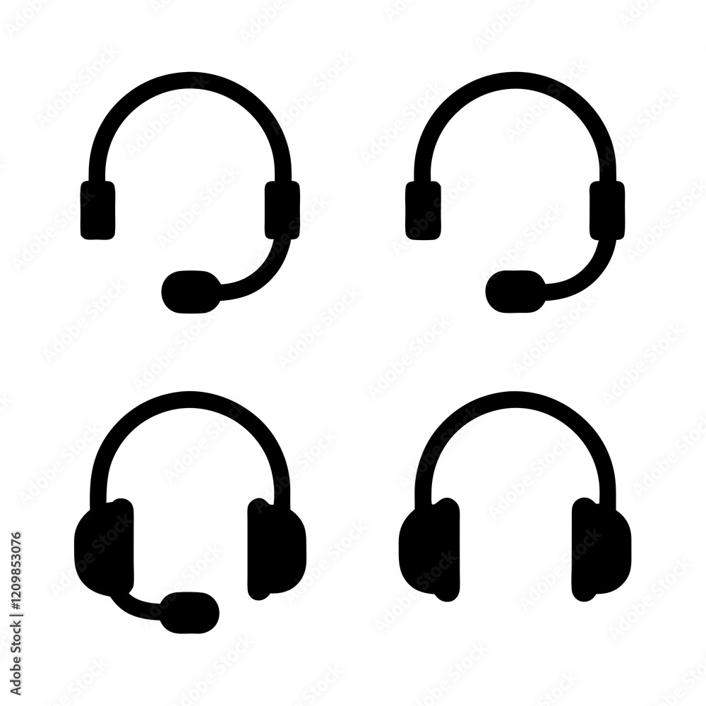 Customer Support Headphones Icon for Digital Platforms Customer Support Headphones Icon for Digital Platforms