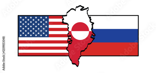 Denmark, GreDenmark, Greenland not for sale. Greenland flag. Country flags. vector icon or pictogram. Green land world map. Not for sale. America USA or VS want to enland not for sale. Greenland flag.