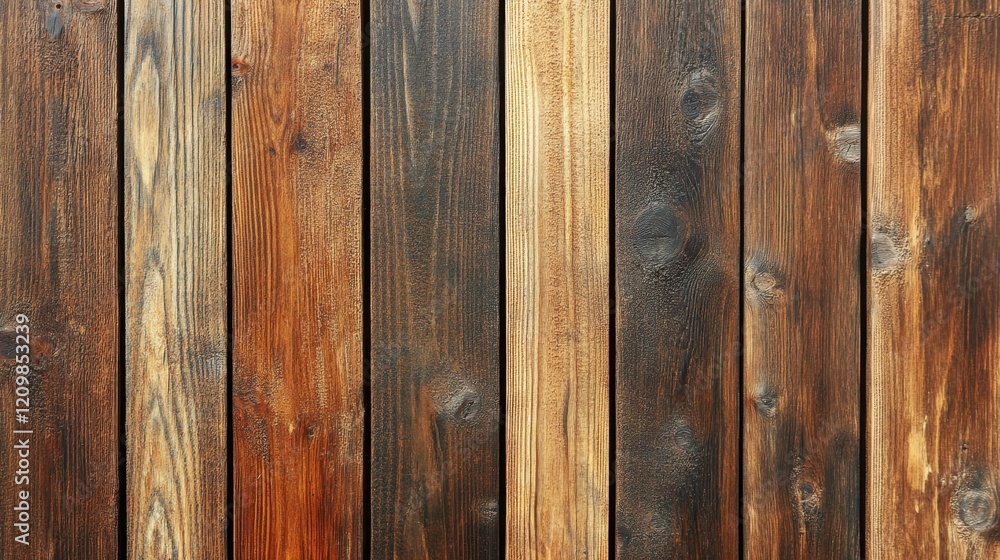 Naklejka premium Varied Textures of Wooden Planks in Warm Natural Tones