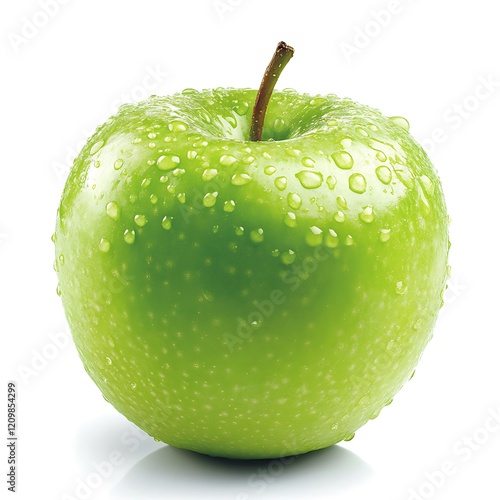 Green juicy apple isolated onwhite photo