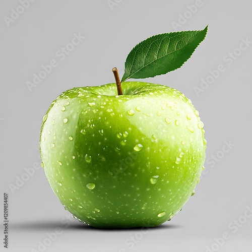 Green juicy apple isolated onwhite photo