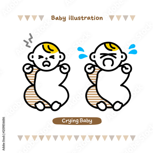 泣いている赤ちゃんのイラスト
