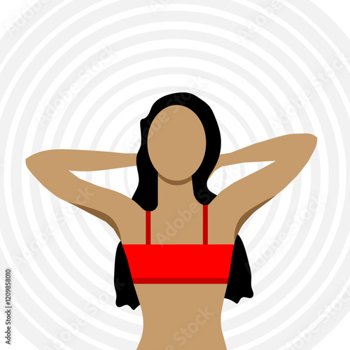 Woman relaxing flat illustration vector