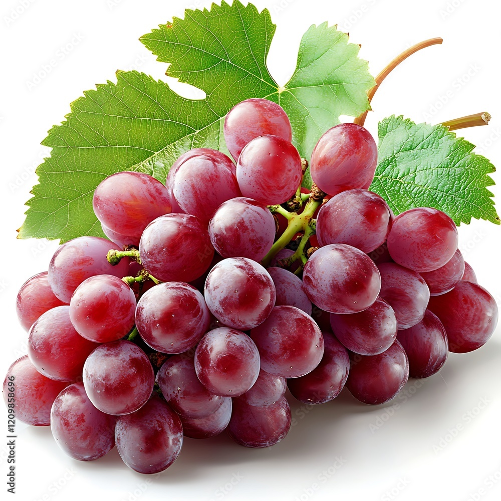Fototapeta premium grapes bunch. Red grapes with leaf