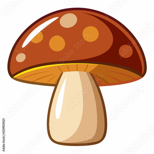 Clean Portobello Mushroom Graphic on White Background