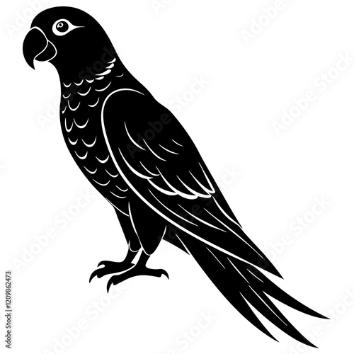 Parrot Silhouette vector with white background