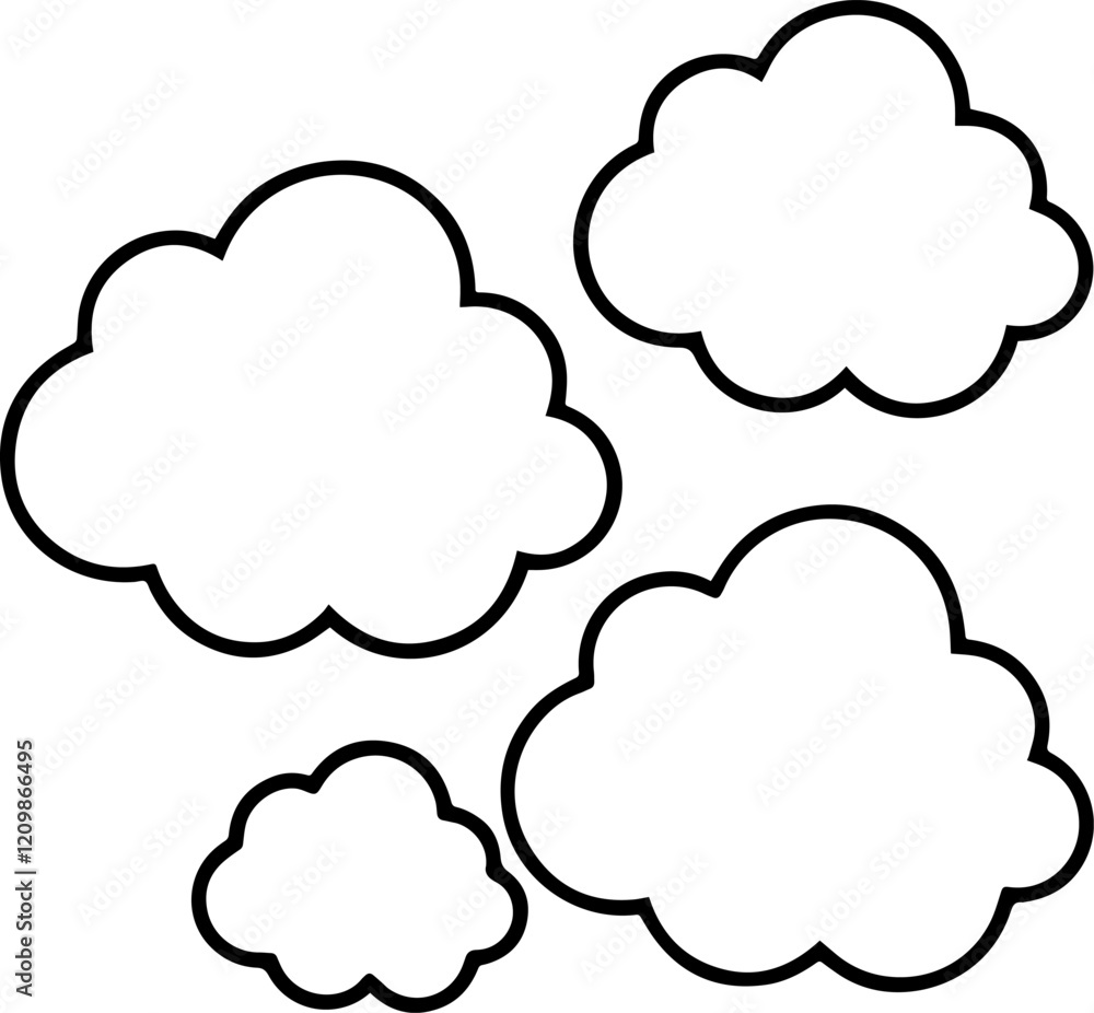 cloud shapes outline vector illustration cloud shapes outline vector illustration