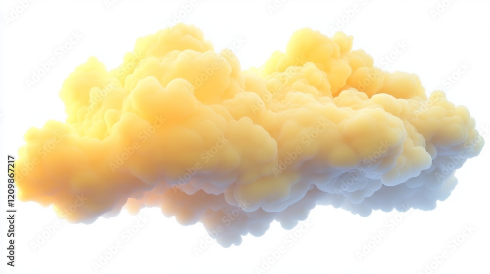 Bright yellow cloud with smooth transitions, airy and vibrant, abstract and artistic, floating in a seamless white background, glowing and ethereal Bright yellow cloud with smooth transitions, airy and vibrant, abstract and artistic, floating in a seamless white background, glowing and ethereal