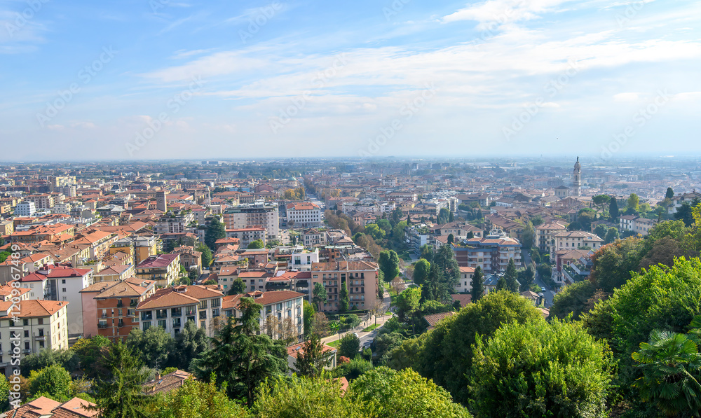 Beautiful panoramic view of to the old town Bergamo, Italy Beautiful panoramic view of to the old town Bergamo, Italy