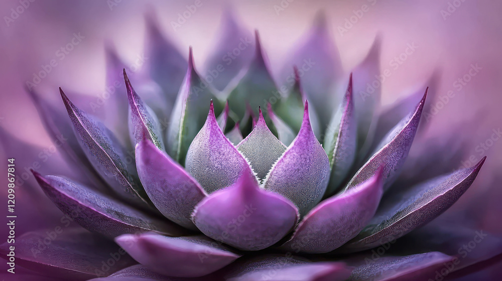 Extreme Close Up of Vibrant Succulent Plant with Beautiful Shades of Purple and Green Extreme Close Up of Vibrant Succulent Plant with Beautiful Shades of Purple and Green
