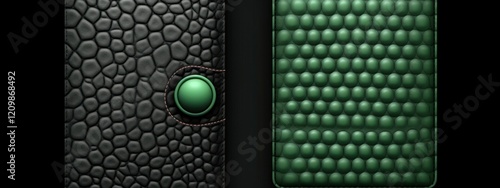 Elegant Leather Wallet Designs: Black and Green Textured Options photo