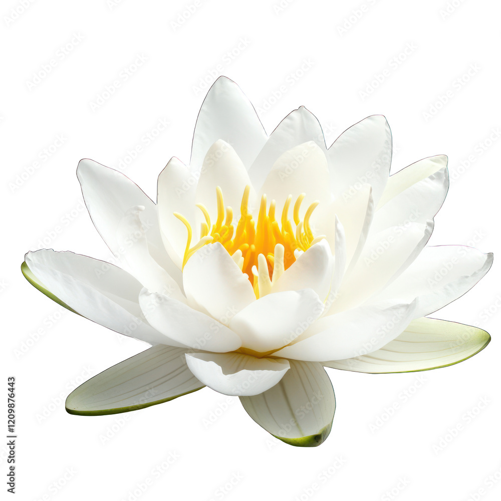 White water lily blooming isolated on transparent background White water lily blooming isolated on transparent background