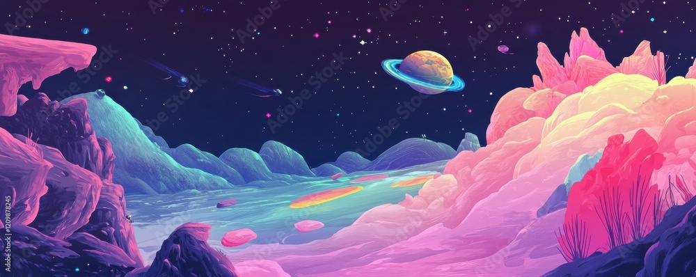 Naklejka premium Astronaut floating in outer space with Earth in the background