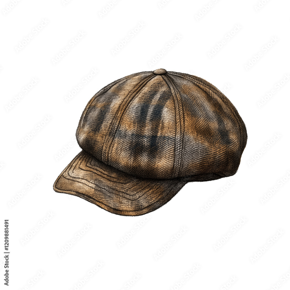 a classic hunting cap with a timeless design, on a transparent background a classic hunting cap with a timeless design, on a transparent background