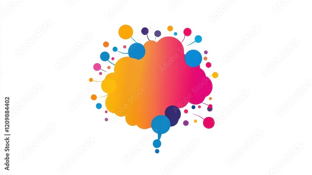 a creative mind map chart clipart, brainstorming process element, colorful connected nodes, flat design, isolated on white background a creative mind map chart clipart, brainstorming process element, colorful connected nodes, flat design, isolated on white background