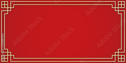 Red Frame in Chinese Style for Lunar New Year Celebration