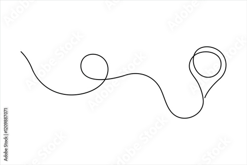 One continuous line art drawing of Location and path pointers vector illustration
