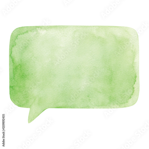 Vintage hand-drawn analog watercolor style speech bubble set with copy space on white background