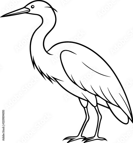 Heron outline vector illustration