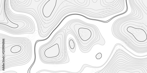 Abstract stylized modern topographic contours map line background, Concept circle out line topographic map conditional geography scheme terrain path. 
