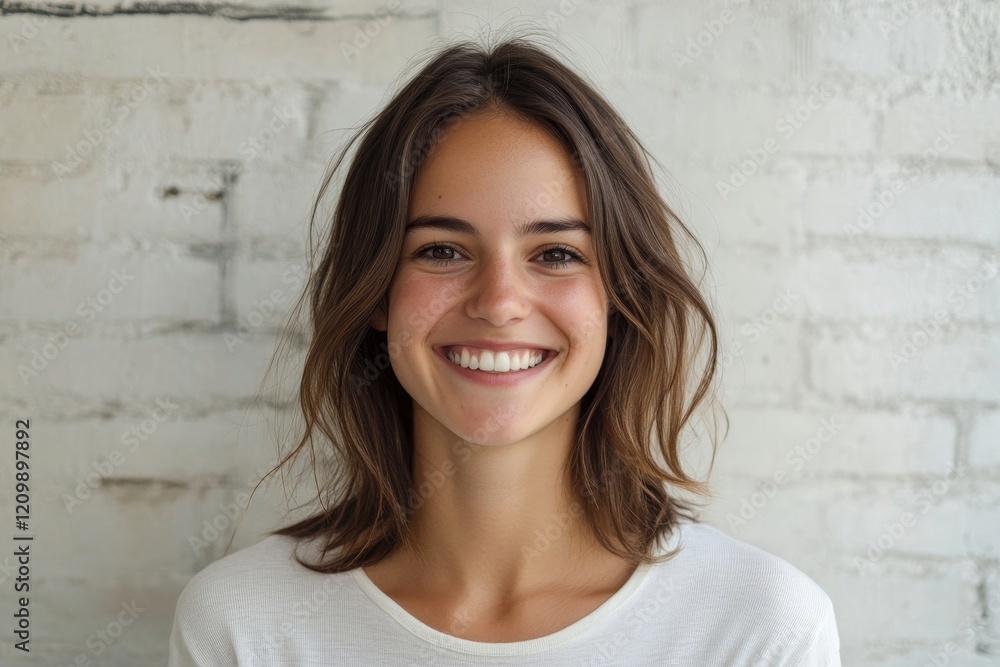 portrait of young happy woman, Generative AI portrait of young happy woman, Generative AI