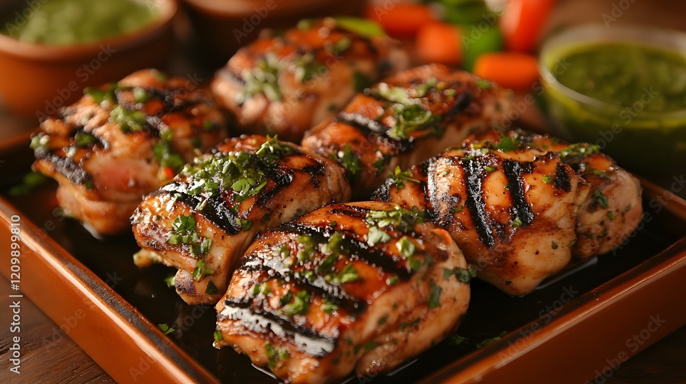 Grilled Chicken Thighs with Chimichurri Sauce Grilled Chicken Thighs with Chimichurri Sauce