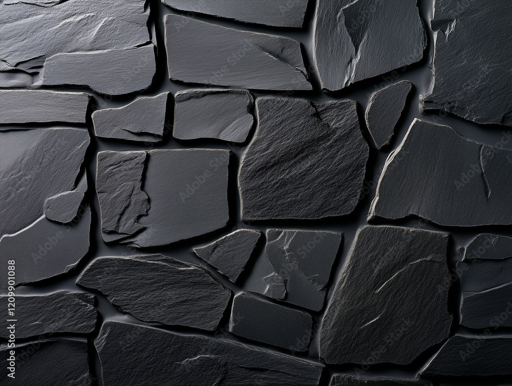Fototapeta premium Mur en pierres noirs en fond
