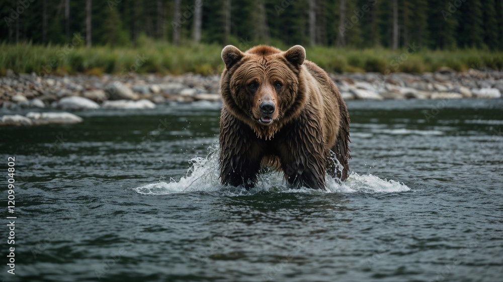 Brown Bear in Its Natural Habitat Brown Bear in Its Natural Habitat