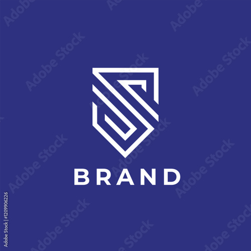 Letter S Logo Template. Modern Linear Shield logotype.
