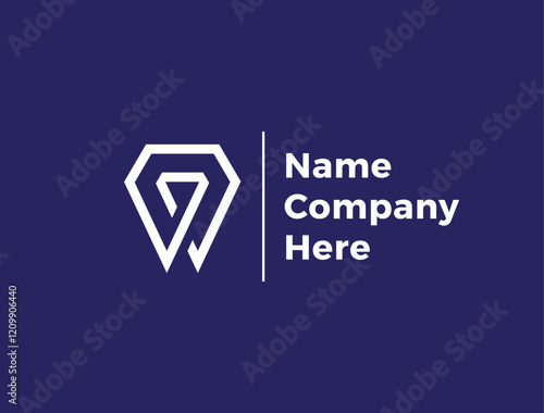 Modern Dental Logo: Tooth with Diamond Shape Icon.