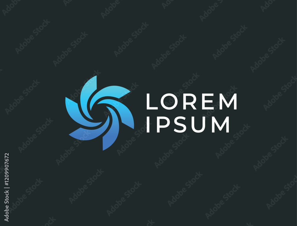 Fototapeta premium Abstract Motion Logo. Creative Dynamic Round Logotype. Connection Symbol.