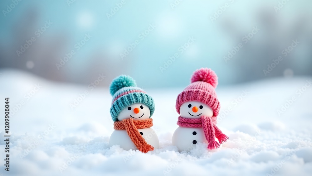 Fototapeta premium snowman on the snow