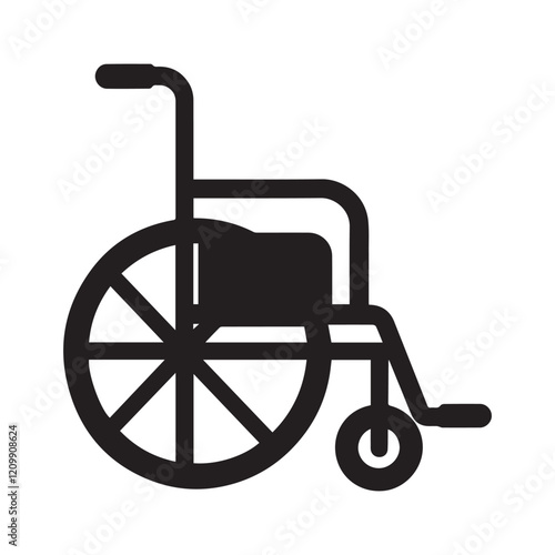 Wheelchair icon silhouette vector illustration Hospital and medical health care