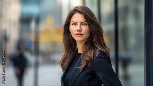 Brunette woman in a black business suit on city street against glass facade of a modern office building. Urban people. Chief Executive Officer outdoor Free Download Brunette woman in a black business suit on city street against glass facade of a modern office building. Urban people. Chief Executive Officer outdoor - GFXLoad