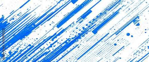 Obraz na płótnie Vector blue style paintbrush grunge with halftone dots pattern texture w salonie